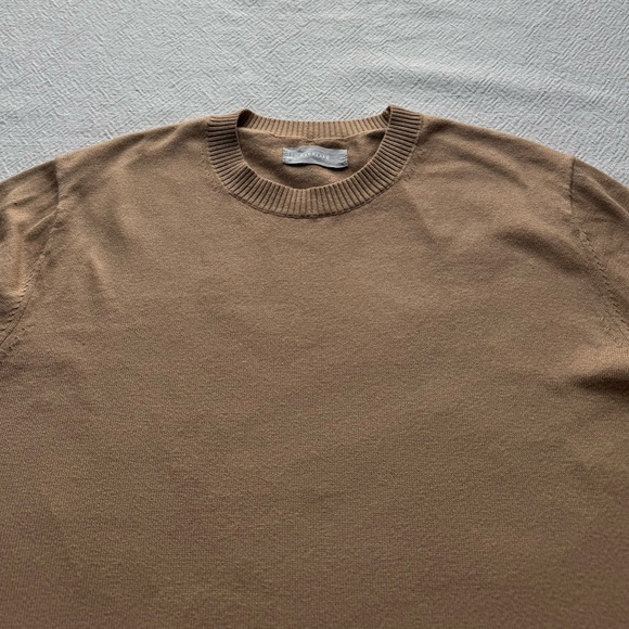 Everlane Men’s Beige Coolmax The Now Sweat Cotton Crewneck Sweater L Minimalist - Picture 5 of 8